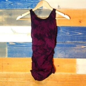 Nux S raspberry/black athletic tank tie dye.